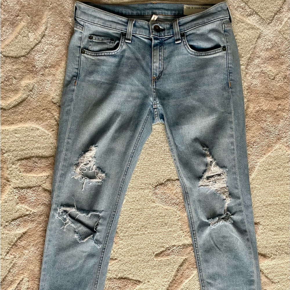 rag & bone Dre Capri Marina distressed jeans - size 25